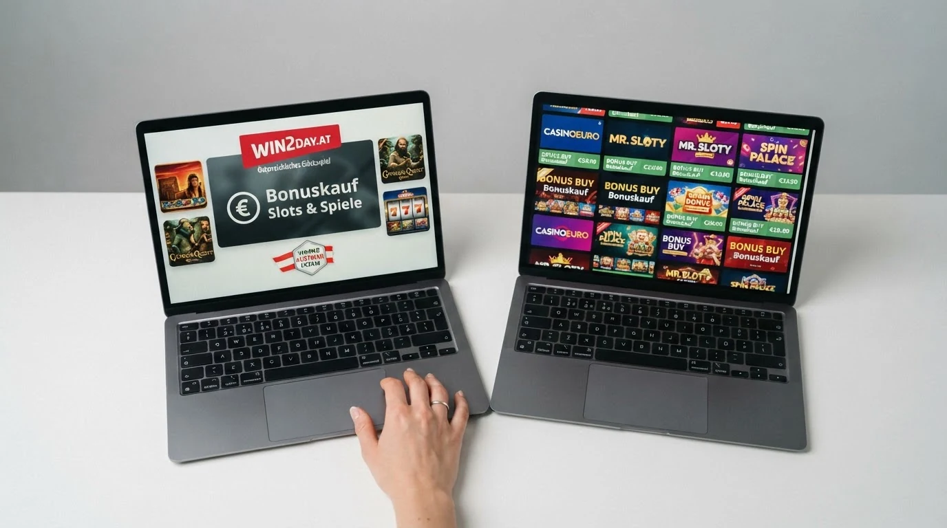 Übersichtstabelle oder Collage der Logos der zehn vorgestellten Online-Casino-Anbieter mit hervorgehobenem win2day-Logo