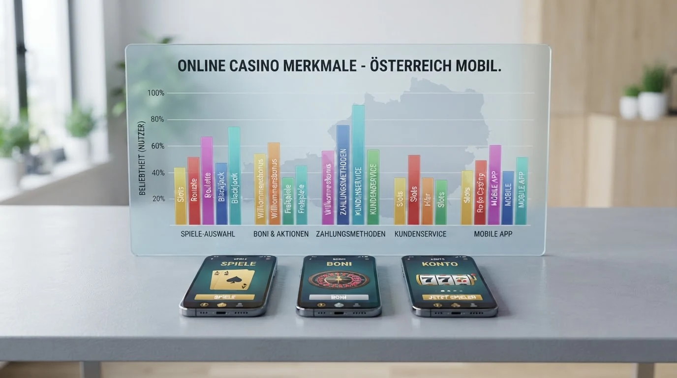 Übersichtstabelle mit Casino-Logos und den Vergleichsspalten AT-Status, Willkommensbonus und Spielanbieter