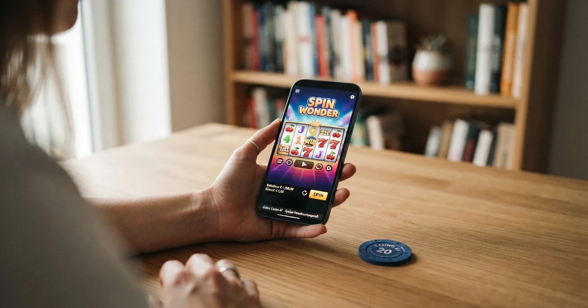 Eine Übersicht von Krypto-Casino-Logos und Vergleichs-Symbolen auf einem Bildschirm, daneben eine Lupe als Symbol für den kritischen Vergleich