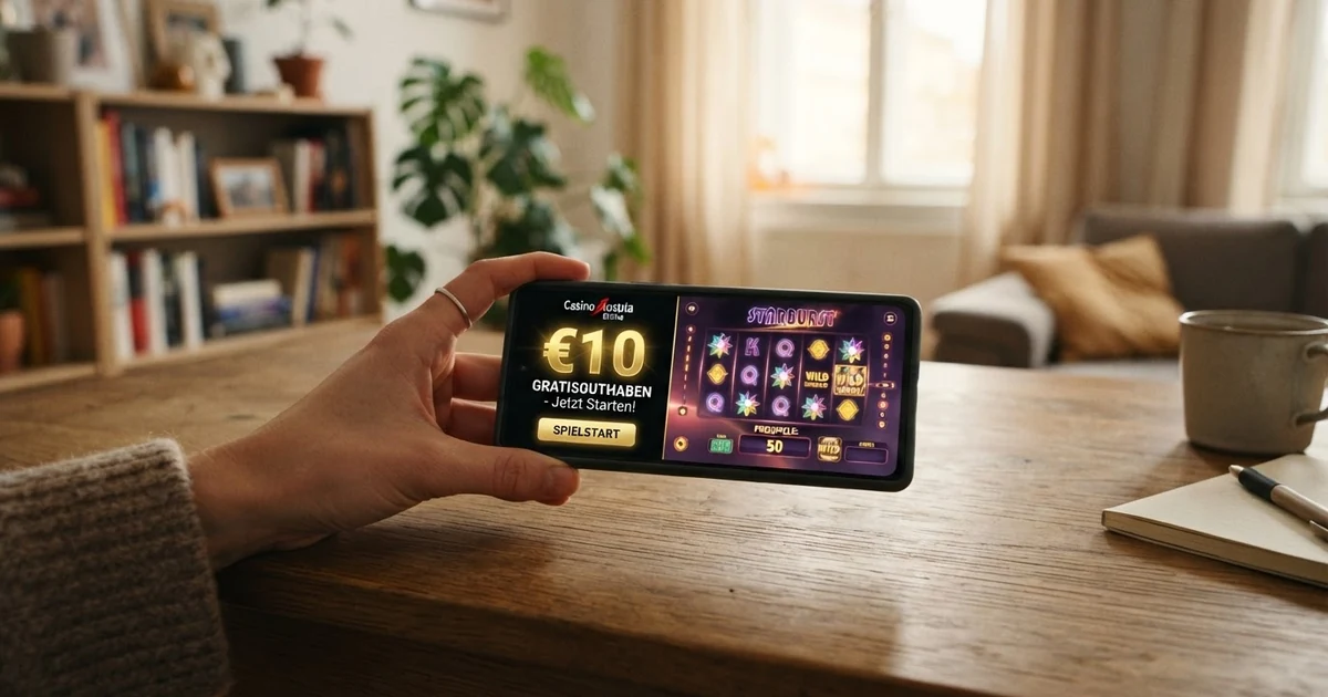 Ein Bildschirmfoto eines Online-Casino-Bonusbereichs, das ein Gratisguthaben-Angebot und ein Freispiel-Angebot nebeneinander zeigt