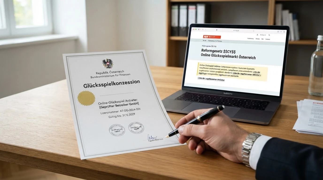 Screenshot des offiziellen GSpG-Dokuments mit Paragrafenzeichen und hervorgehobener Jahreszahl 2026, daneben das BMF-Logo