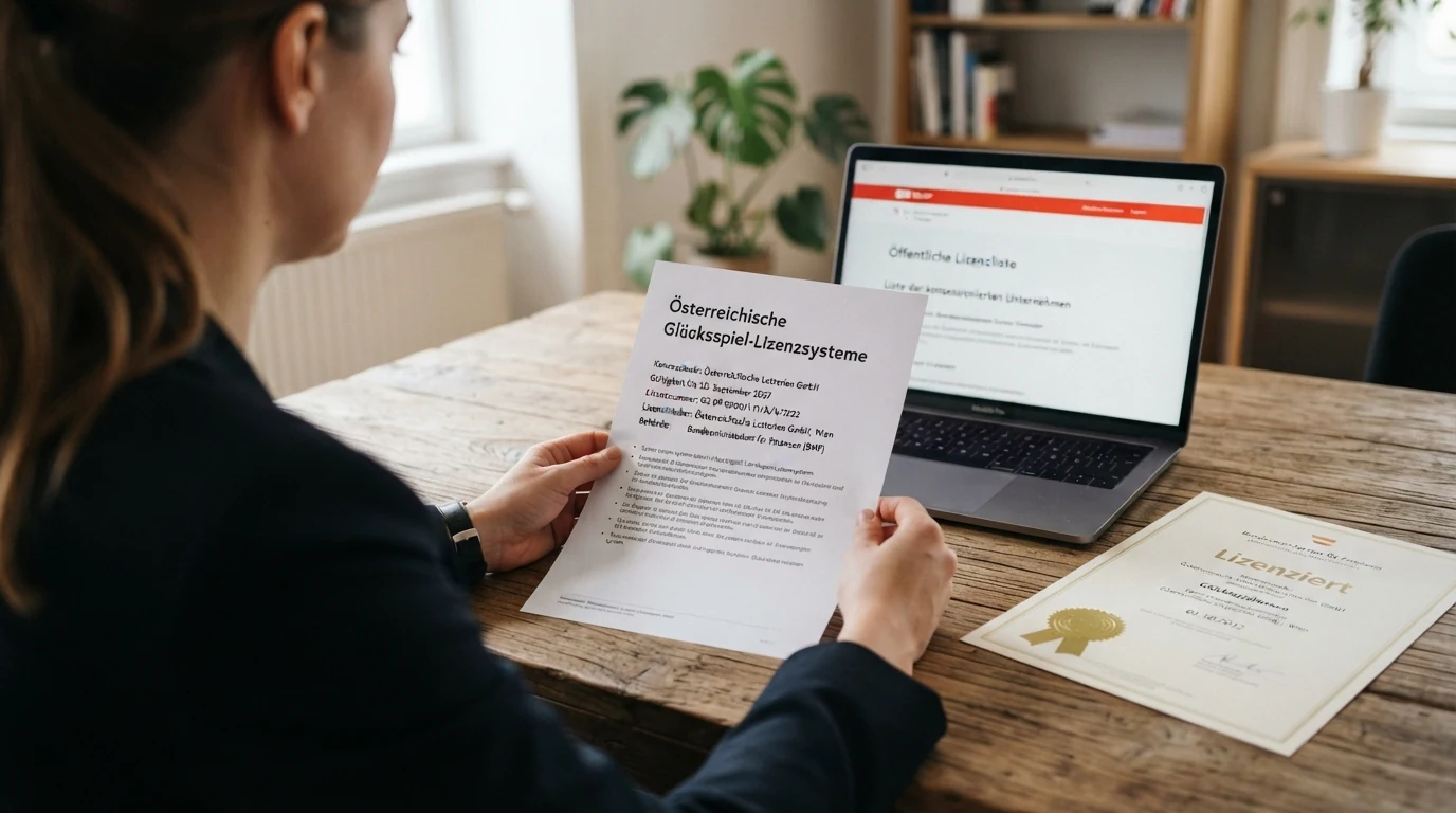 Bildschirmfoto der Webseite des österreichischen Bundesministeriums für Finanzen mit der öffentlichen Konzessionsliste für Glücksspielanbieter
