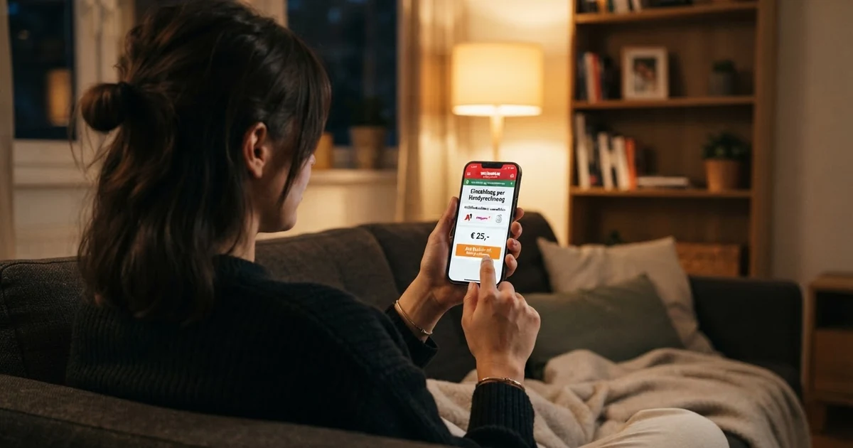 Ein Smartphone zeigt ein geöffnetes Online-Casino-Spiel mit dem Schriftzug „Einzahlung per Handyrechnung“ auf dem Bildschirm