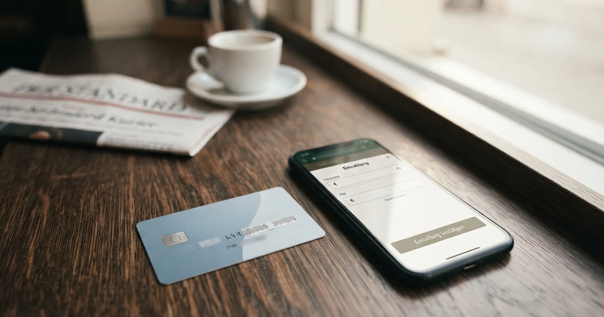 Eine paysafecard-Guthabenkarte neben einem geöffneten Online-Casino auf einem Laptop-Bildschirm, die Casino-Kasse mit dem paysafecard-Einzahlungsdialog im Vordergrund